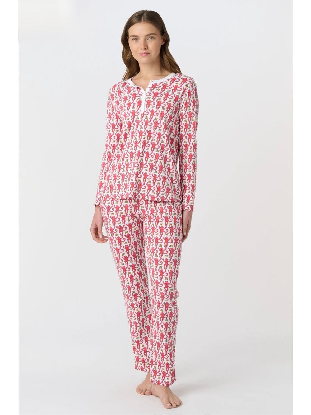 Roller Rabbit Monkey Pajamas - Pink - 100% Pima Cotton - Size S